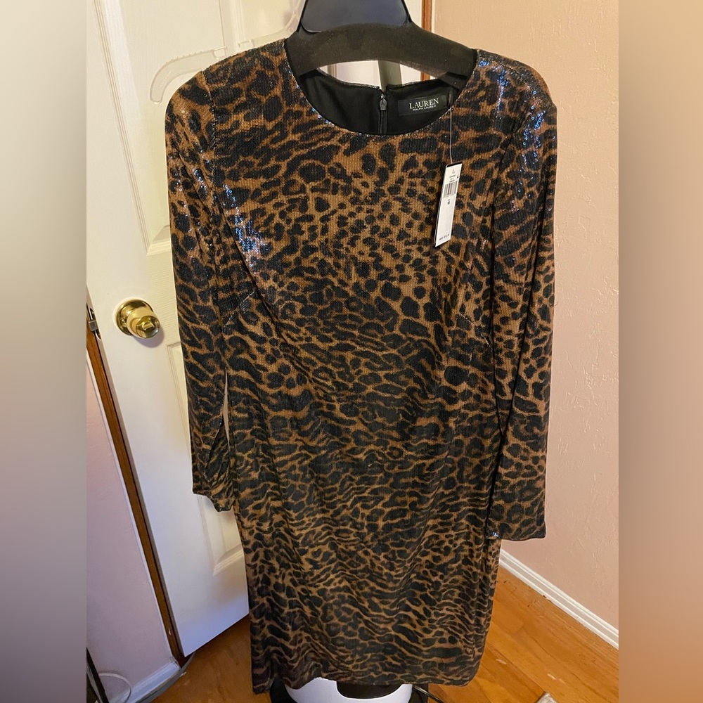 Lauren Ralph Lauren Brown/Tan Dress Size 16